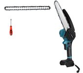 Motosierra de batería sin escobillas de 8 pulgadas con 2 cadenas, motosierra eléctrica inalámbrica para jardín (sin batería ni cargador)