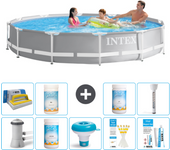 Paquete de piscina - intex - alrededor - 366x366x76 cm + accesorios