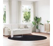 Alfombra de pelo largo negra navarra 240x240 cm poliéster