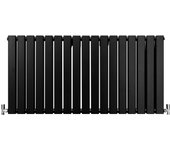 Radiadores de panel plano diseñador 600x1190mm negro mate calefacción central calefactor horizontal montaje pared para