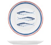6x h&h plato de porcelana decorado nautica cm 20