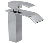 Grifo mezclador de baño con diseño de cascada y grifo mezclador de cobre，con agua caliente y fría.