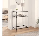 Mesa consola con tapa de cristal transparente 60x35x81cm acero