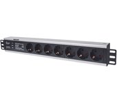 Regleta intellinet de 7 vías para montaje en rack de 19 y 1,5 u, tipo alemán, con protección contra sobretensiones, cable de alimentación de 3 m