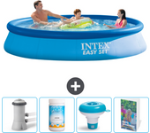 Paquete de piscina - intex - alrededor - 366x366x76 cm + accesorios cb104