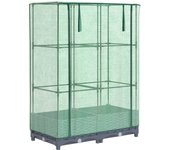 Jardinera，arriate ，macetacon cubierta invernadero aspecto ratán 80x40x123 cm cfw22441