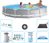 Paquete de piscina - intex - alrededor - 366x366x76 cm + accesorios a2111