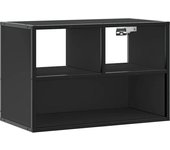 Mueble tv | mueble de salón | mesa de tv metal y madera de ingeniería negro 60x31x39,5 cm cfw496179