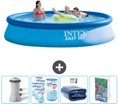 Paquete de piscina - intex - alrededor - 396x396x84 cm + accesorios cb102