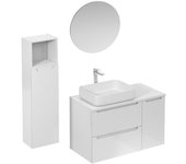 Naturel conjunto de baño con lavabo que incluye grifo lavabo, caño y sifón naturel stilla, blanco brillante (ksetstilla019)