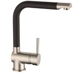 Mezclador de fregadero rio acero inoxidable y negro mate schütte