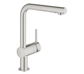 Grohe minta mezclador monomando de fregadero con ducha extraíble, supersteel (g-30274dc0)