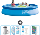 Paquete de piscina - intex - alrededor - 396x396x84 cm + accesorios cb123