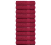 Vidaxl toallas de mano 10 uds burdeos 50x100cm 360 g/m² 100% algodón