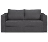 Sofá cama de 3 plazas de apertura rápida de tela texturizada gris antracita - 140 cm de ancho - colchón de 18 cm loreto