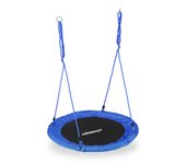 Relaxdays columpio jardín nido de altura ajustable para niños y adultos, hasta 100 kg, azul, ø 90 cm