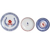 Vajilla set 18 porcelana 27x27x3 azul