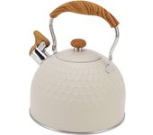 Hervidor de té, hervidor de agua con silbido de 2,5 l con mango de aislamiento térmico, tetera de acero inoxidable de grado alimenticio, agua caliente