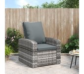 Maison exclusive - sillón reclinable de jardín con cojines ratán sintético gris