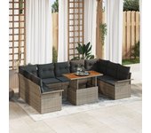 Conjunto de sofá de jardín vidaxl set de 10 gris rattan, poliéster