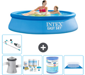 Paquete de piscina - intex - alrededor - 244x244x61 cm + accesorios a813
