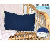 Almofada com franjas totalmente embrulhada azul 30*50 cm