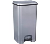 Com-fort house | cubo de basura con pedal | capacidad de 37 litros | cubo reciclaje | color plata | cubo de basura orgánico cocina
