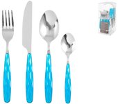 Servicio de cubiertos 24 piezas inox mango azul soporte3102 h&h