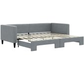 Sofá cama nido tela gris claro 90x200 cm