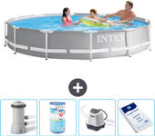 Paquete de piscina - intex - alrededor - 366x366x76 cm + accesorios a1951