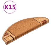 Alfombrilla autoadhesiva de escalera 15 uds | alfombras de escalera | tapetes de escalera beige 65x21x4 cm cfw310778