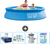 Paquete de piscina - intex - alrededor - 244x244x61 cm + accesorios a387