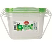Fiambrera snips 1 l cierre hermético (2 unidades)