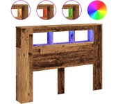 Cabecero con led madera ingeniería envejecida 140x18,5x103,5 cm