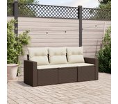 Set sofás de jardín 3 piezas | conjunto de jardín de ocio | set de comedor de jardín y cojines ratán sintético marrón cfw118451