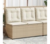 Maison exclusive - sillón reclinable de jardín con cojines ratán sintético beige