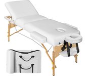 Tectake camilla para masajes de 3 zonas, acolchado 10 cm y estructura de madera