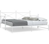 Vidaxl diván con nido sin colchón blanco 107x203 cm acero