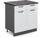 Vicco mueble bajo de cocina fame-line, blanco casa de campo, 80 cm , et antracita