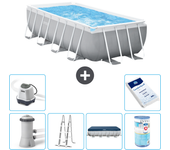 Paquete de piscina - intex - rectángulo - 400x200x100 cm + accesorios a2451