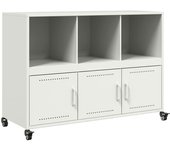 Aparador | aparador de comedor | armario de cocina de acero laminado en frío blanco 100,5x39x72 cm cfw73909