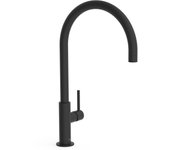 Tres 26290401nm study grifo monomando xxl caño alto con maneta lateral para lavabo color negro mate