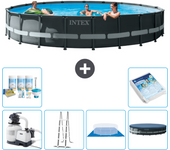 Paquete de piscina - intex - alrededor - 610x610x122 cm + accesorios a2915