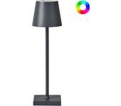 Beliani lámpara led inalámbrica de mesa valira metal gris oscuro