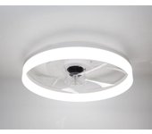 Ventilador de techo con luz, silencioso dc, mando a distancia, blanco, ø 50cm, tono de luz ajustable y regulable.
