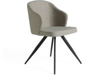 Silla comedor tapizada tela gris 48 x 57 x 82 cm.