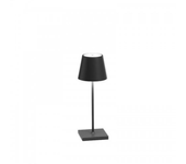 Lámpara de mesa led poldina pro mini gris oscuro recargable y regulable con batería de hasta 12 horas