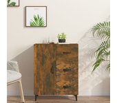 Aparador | aparador de comedor | armario de cocina de madera de ingeniería roble ahumado 69,5x34x90 cm cfw22168