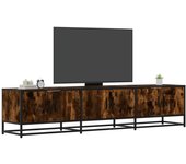 Mueble tv roble ahumado 180x35x41 cm madera contrachapada