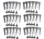 Paquete de 30 cuchillas para cortacésped con orificio en forma de u, cuchillas universales para robot, accesorios para cortacésped, color plateado